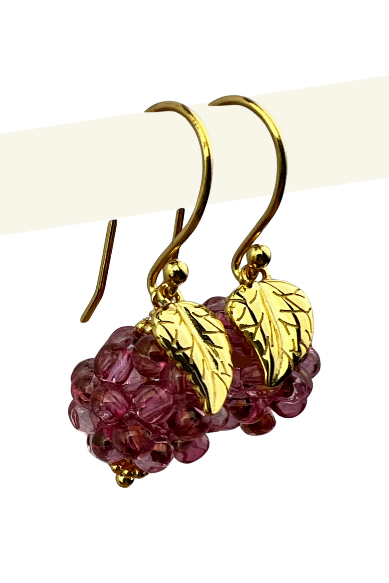 Håndlavede ørering i gammel rosa farve