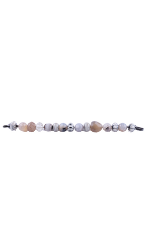 Unika designer armsmykke i høj kvalitet af månesten, agat sten og håndlavede glas perler