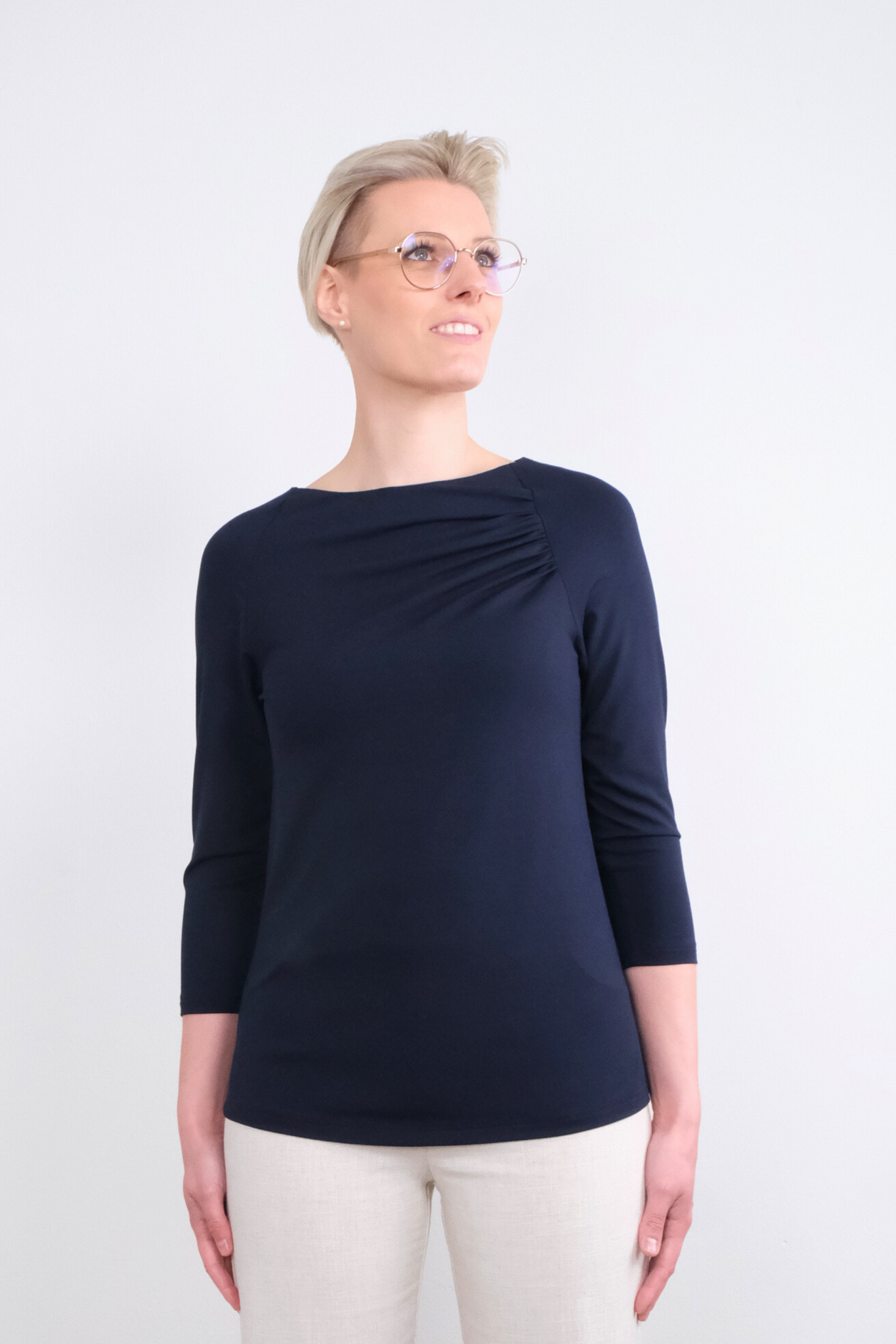 Bambus Bluse mørkeblå