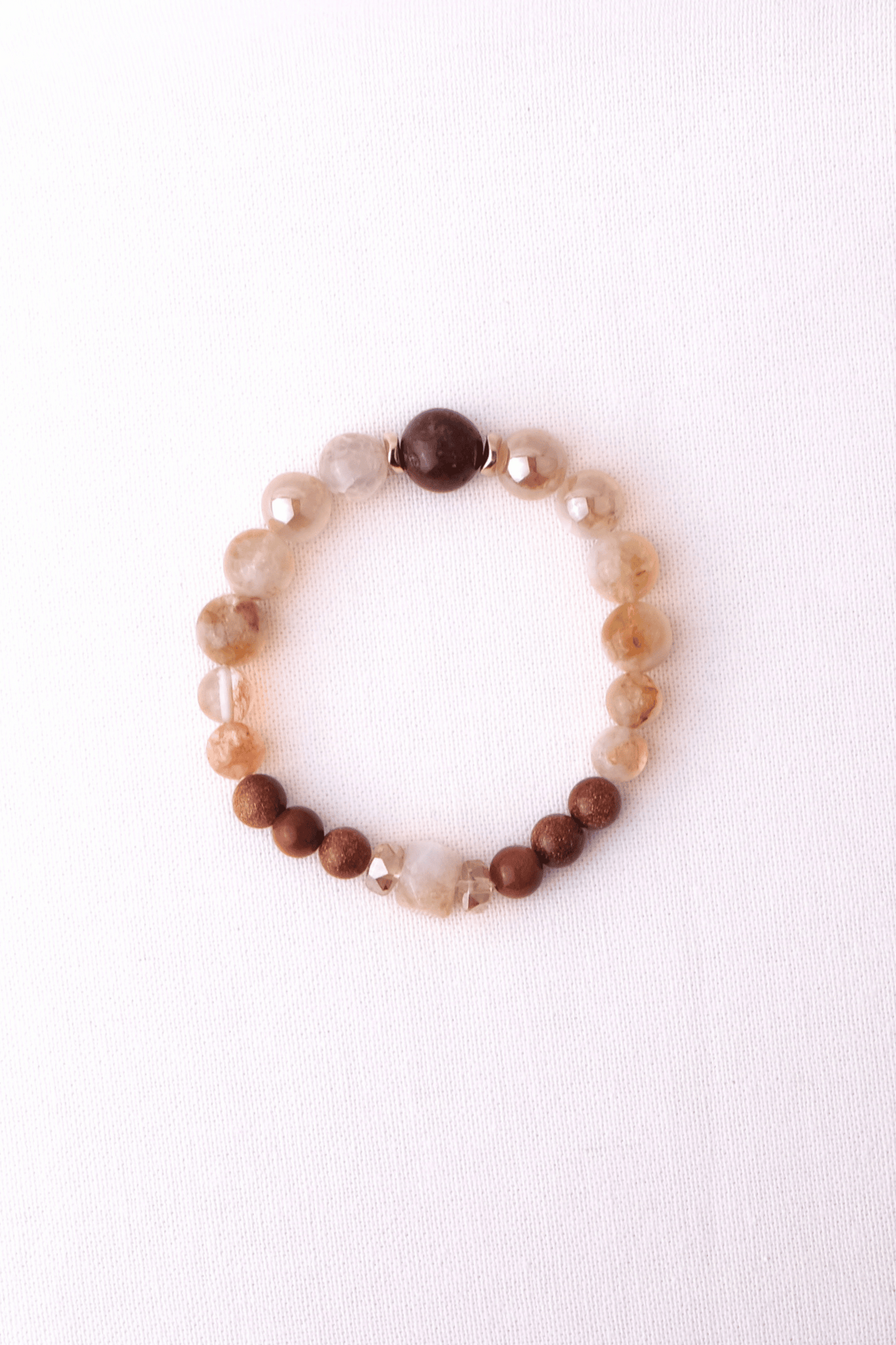 EFTERÅR - Armbånd med agat, citrin, gylden sandsten, krystaller