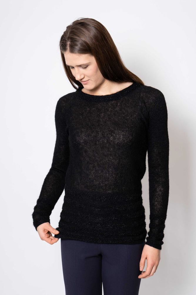 Strik Pullover sort dame - PAROL