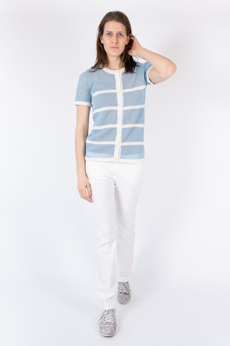 GABRIELLE STRIK CARDIGAN himmelblå